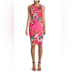 Ted Baker Floral Pink Sleeveless Dress Size 2 US Medium